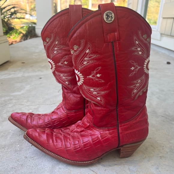 Vintage Kenny Rogers Women’s Cowboy Boots  Size 9 – Red Western Boots - Picture 4 of 9